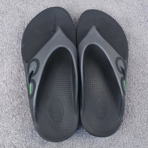 OOFOS Sandals Mens 12 Ooriginal Sport Recovery Slide Thong Grey Black Comfort - Picture 6 of 10